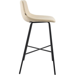 Tabouret de bar Altona, tissu, crème