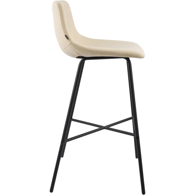 Tabouret de bar Altona, tissu, crème