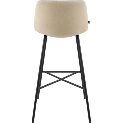 Tabouret de bar Altona, tissu, crème