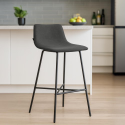 Tabouret de bar Altona, tissu gris foncé