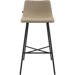 Tabouret de bar Altona en tissu taupe