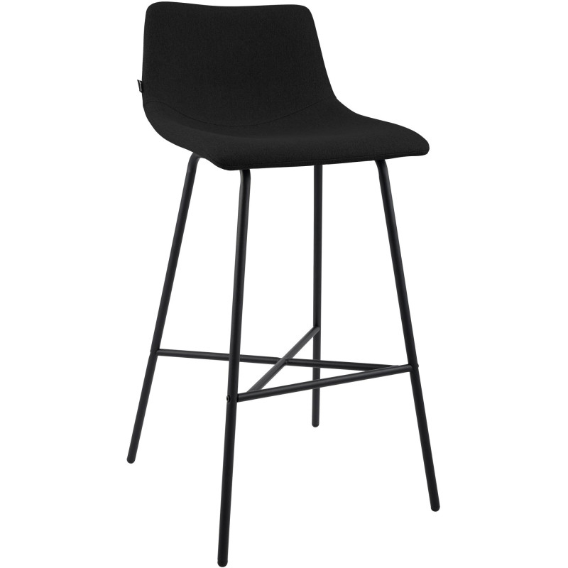 Tabouret de bar Altona, tissu noir