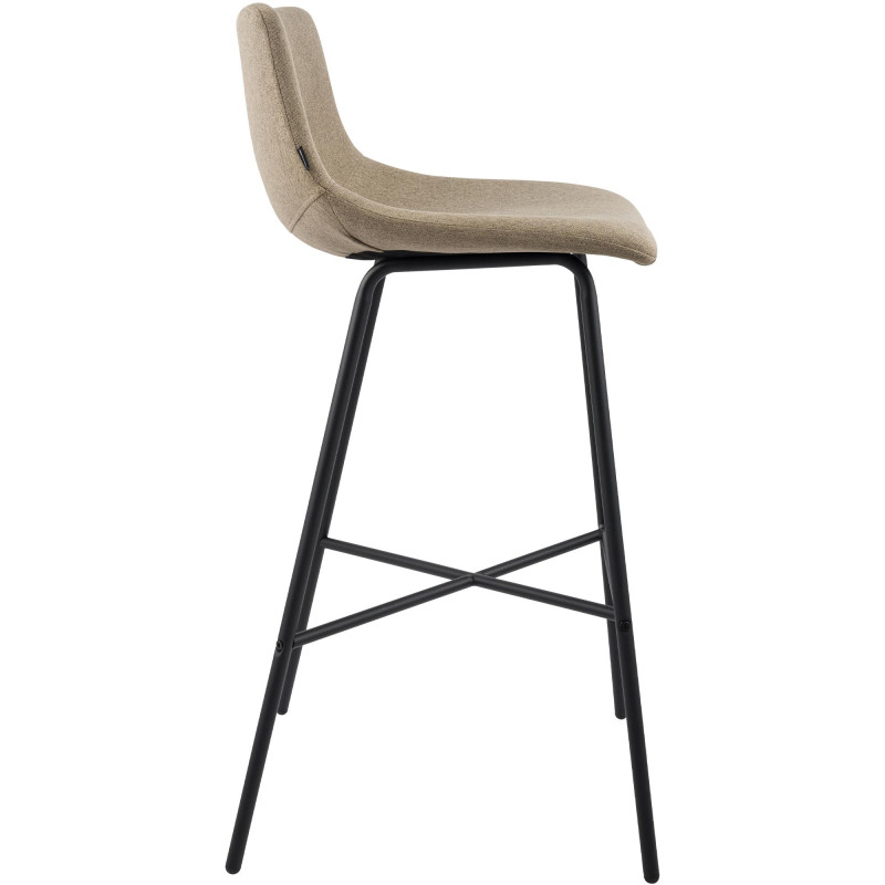 Tabouret de bar Altona en tissu taupe
