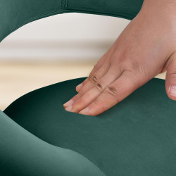 Tabouret de bar Olinda, velours, chrome, vert