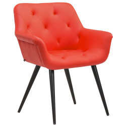 Chaise de salle à manger Langford en similicuir | rouge