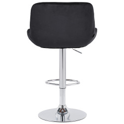 Tabouret de bar Solon en chrome et velours noir