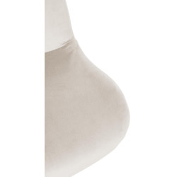 Taburete de bar Solon, cromado, terciopelo, crema