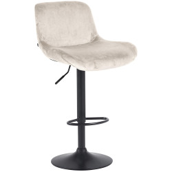 Banqueta Solon, veludo preto, creme