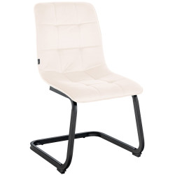 Chaise de salle à manger en velours Vermont | crème
