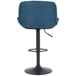 Banqueta Solon, tecido preto, azul