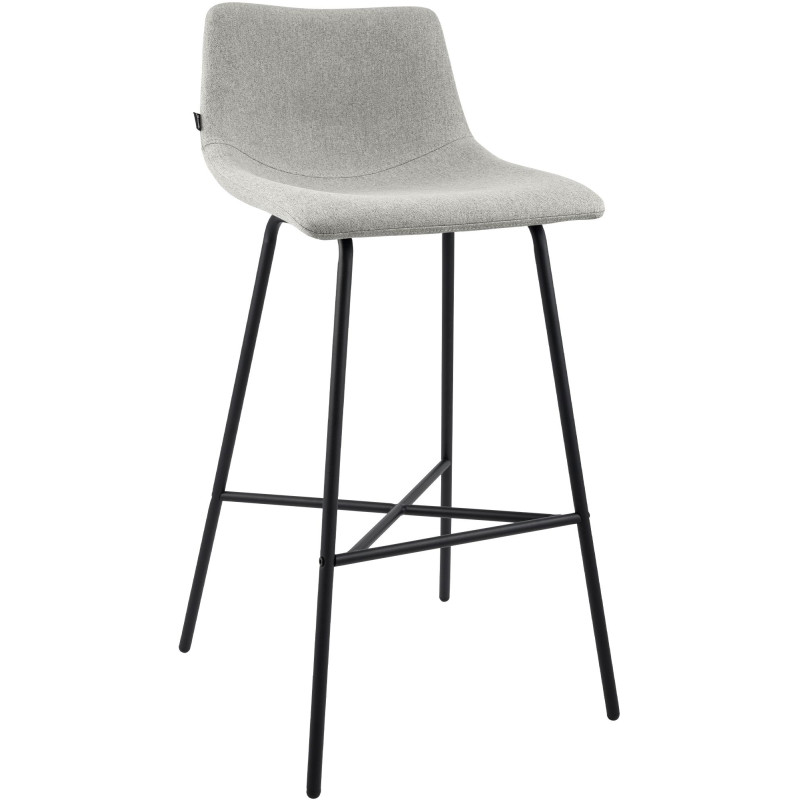 Tabouret de bar Altona en tissu gris
