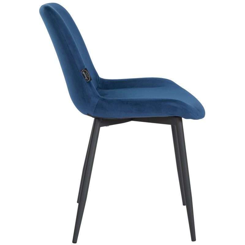 Chaise de salle à manger en velours Victoria | bleu