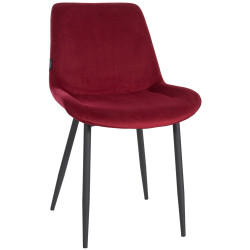 Chaise de salle à manger en velours Victoria | rouge