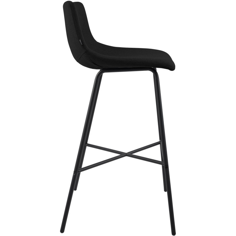 Tabouret de bar Altona en tissu noir