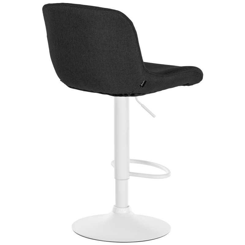 Tabouret de bar Solon, velours blanc, noir