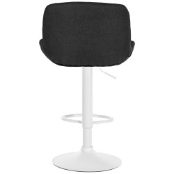 Tabouret de bar Solon, velours blanc, noir