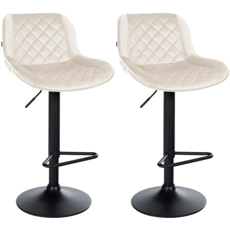 Conjunto de 2 banquetas de bar Kasson em veludo creme.