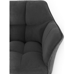 Taburete de bar Damaso W Cord gris oscuro