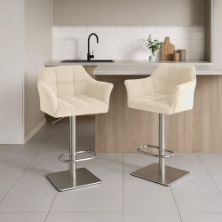 Tabouret de bar Damaso E Cord, crème