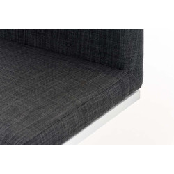Tabouret de bar Panama W en tissu gris foncé