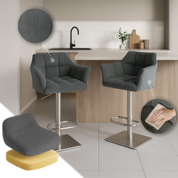 Taburete de bar gris Damaso E Cord