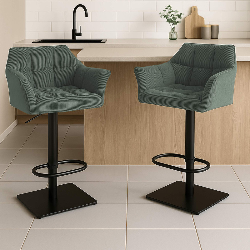 Tabouret de bar vert Damaso B Cord