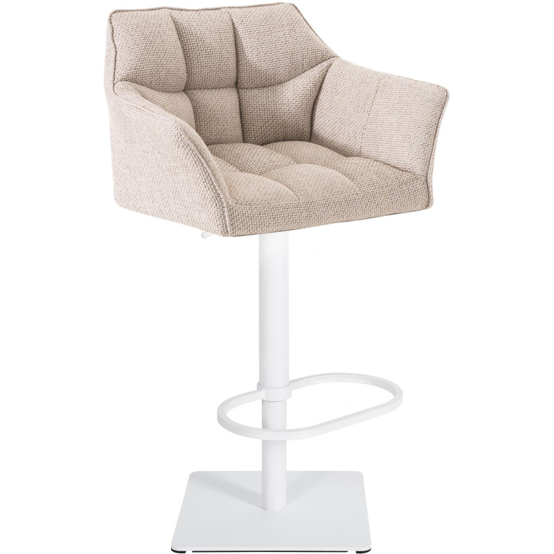 Tabouret de bar Damaso W tissu ivoire