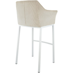 Taburete de bar Damaso W Cord con estructura de 4 patas, color crema