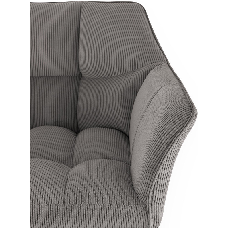 Taburete de bar Damaso W Cord con estructura de 4 patas, color topo