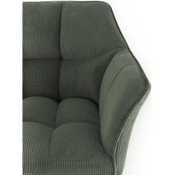 Tabouret de bar Damaso W Cord à 4 pieds, vert