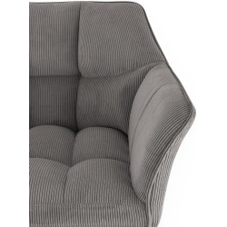 Taburete de bar Damaso W Cord con estructura de 4 patas, gris