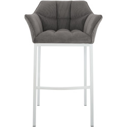 Taburete de bar Damaso W Cord con estructura de 4 patas, gris