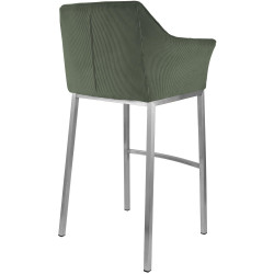Sgabello da bar Damaso E Cord con struttura a 4 gambe, verde