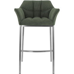 Sgabello da bar Damaso E Cord con struttura a 4 gambe, verde