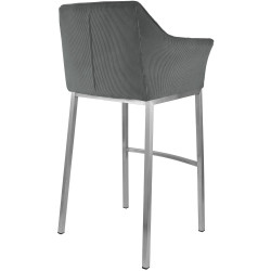 Tabouret de bar Damaso E Cord à piètement 4 pieds, gris