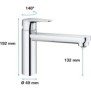 GROHE Robinet évier de cuisine Start curve, mousseur économique d'eau, sans tirette de vidage, bonde de vidage incluses, 3171700