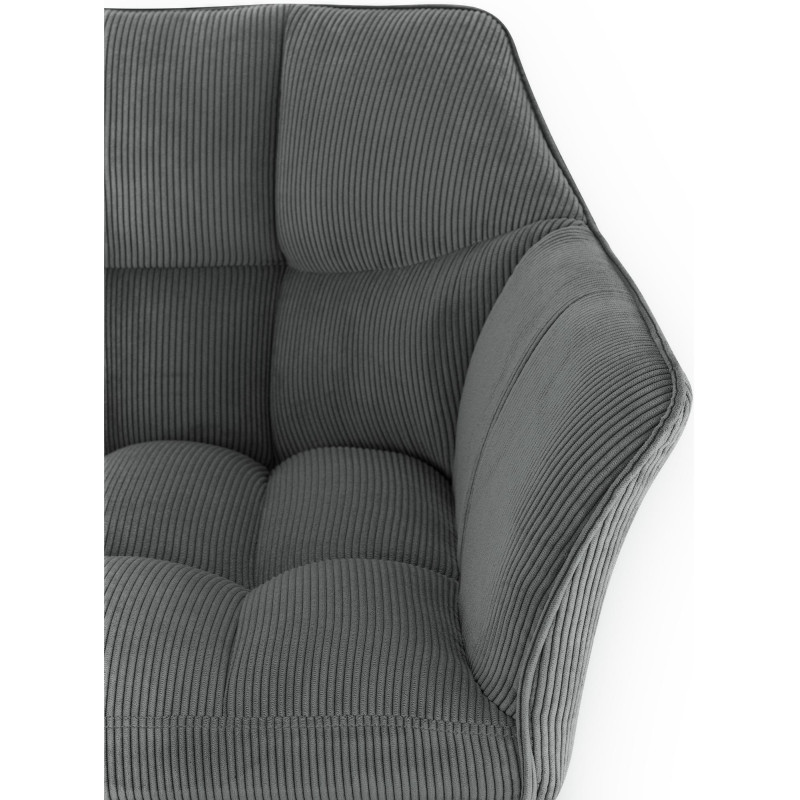 Tabouret de bar Damaso E Cord à piètement 4 pieds, gris