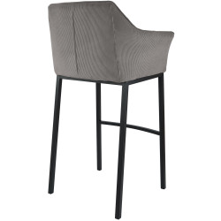 Banqueta de bar Damaso B Cord com estrutura de 4 pés, cor taupe