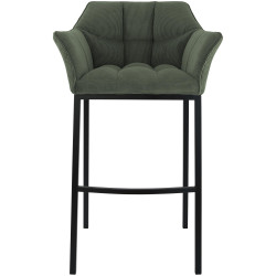 Tabouret de bar Damaso B Cord à 4 pieds, vert