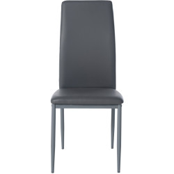 Chaise de salle à manger Savino en cuir artificiel | gris