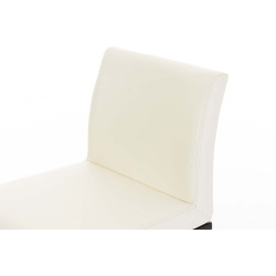 Tabouret de bar Panama B simili cuir crème