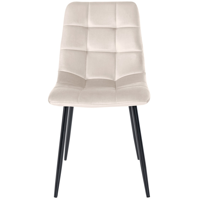 Chaise de salle à manger en velours Tilde | crème