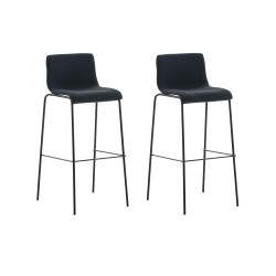 Lot de 2 tabourets de bar Hoover tissu 4 pieds noir