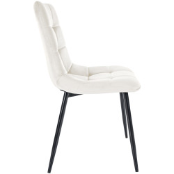 Chaise de salle à manger en velours Tilde | blanc crème