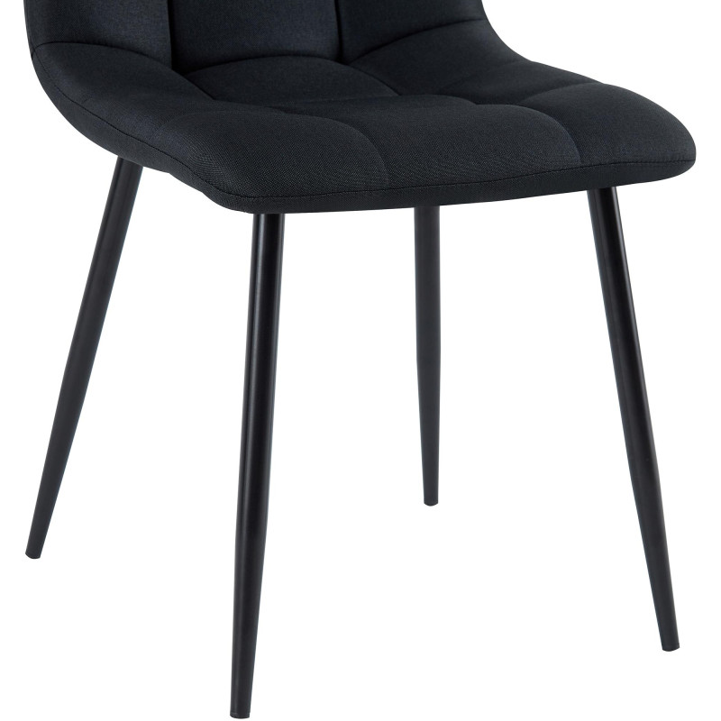 Chaise de salle à manger en tissu Antibes | noir