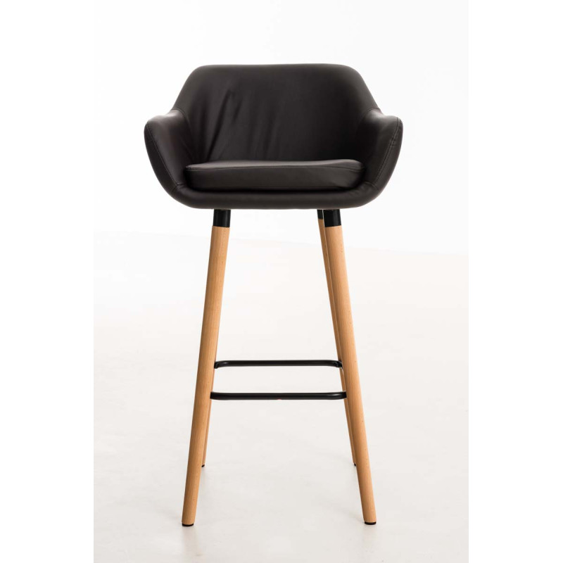 Tabouret de bar Grant simili cuir marron