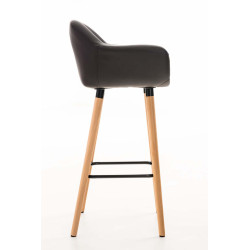 Tabouret de bar Grant simili cuir marron