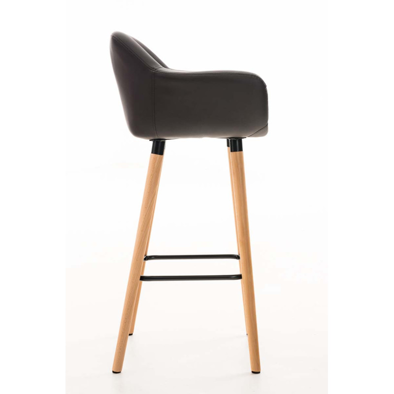 Tabouret de bar Grant simili cuir marron