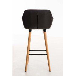Tabouret de bar Grant simili cuir marron