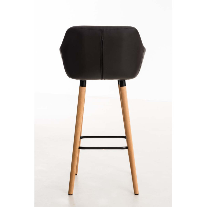 Tabouret de bar Grant simili cuir marron